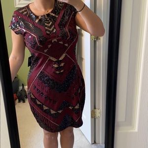 Sequence maroon dress from express